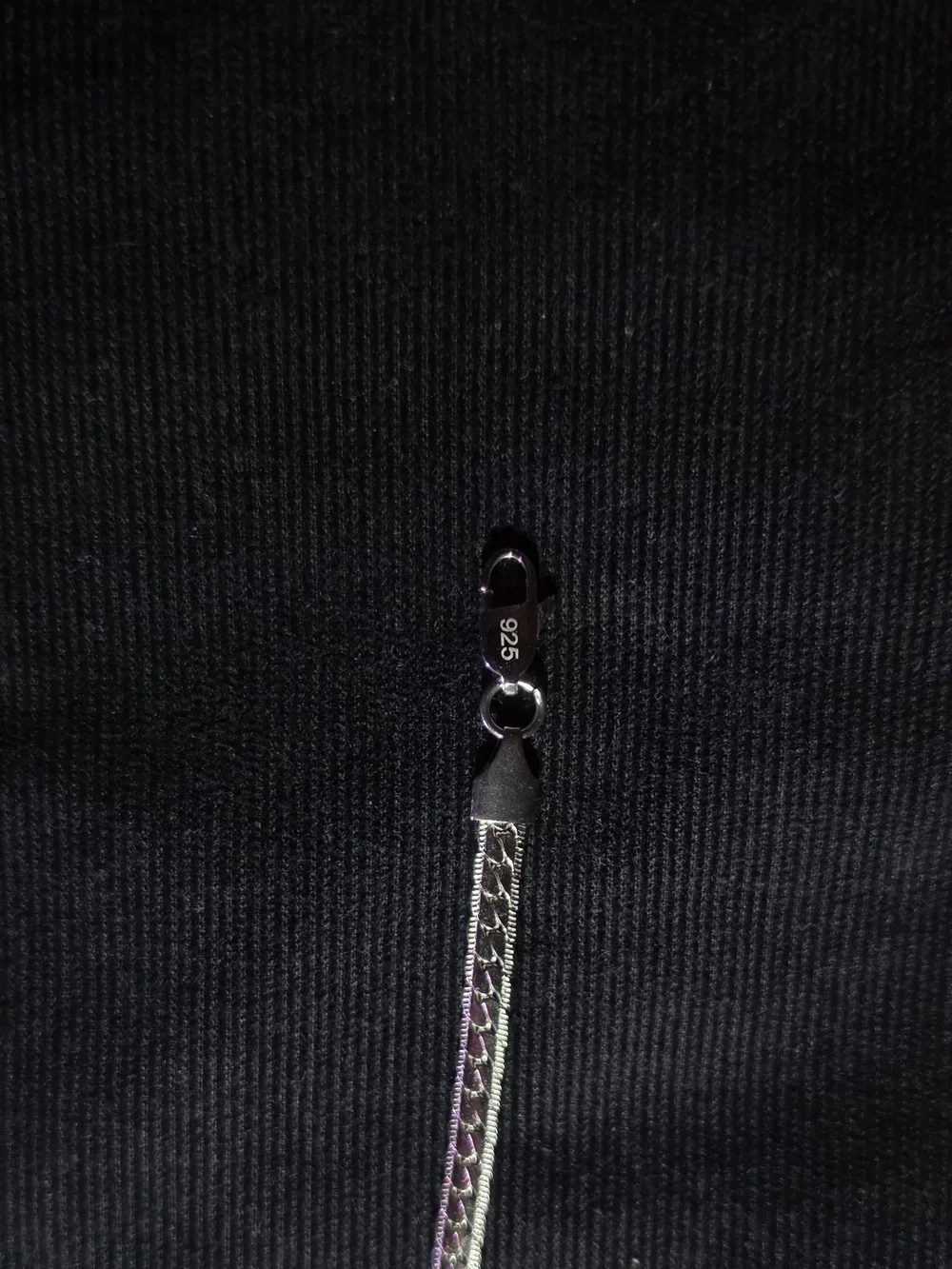 Sterling Silver Chain Necklace - Black and Silver